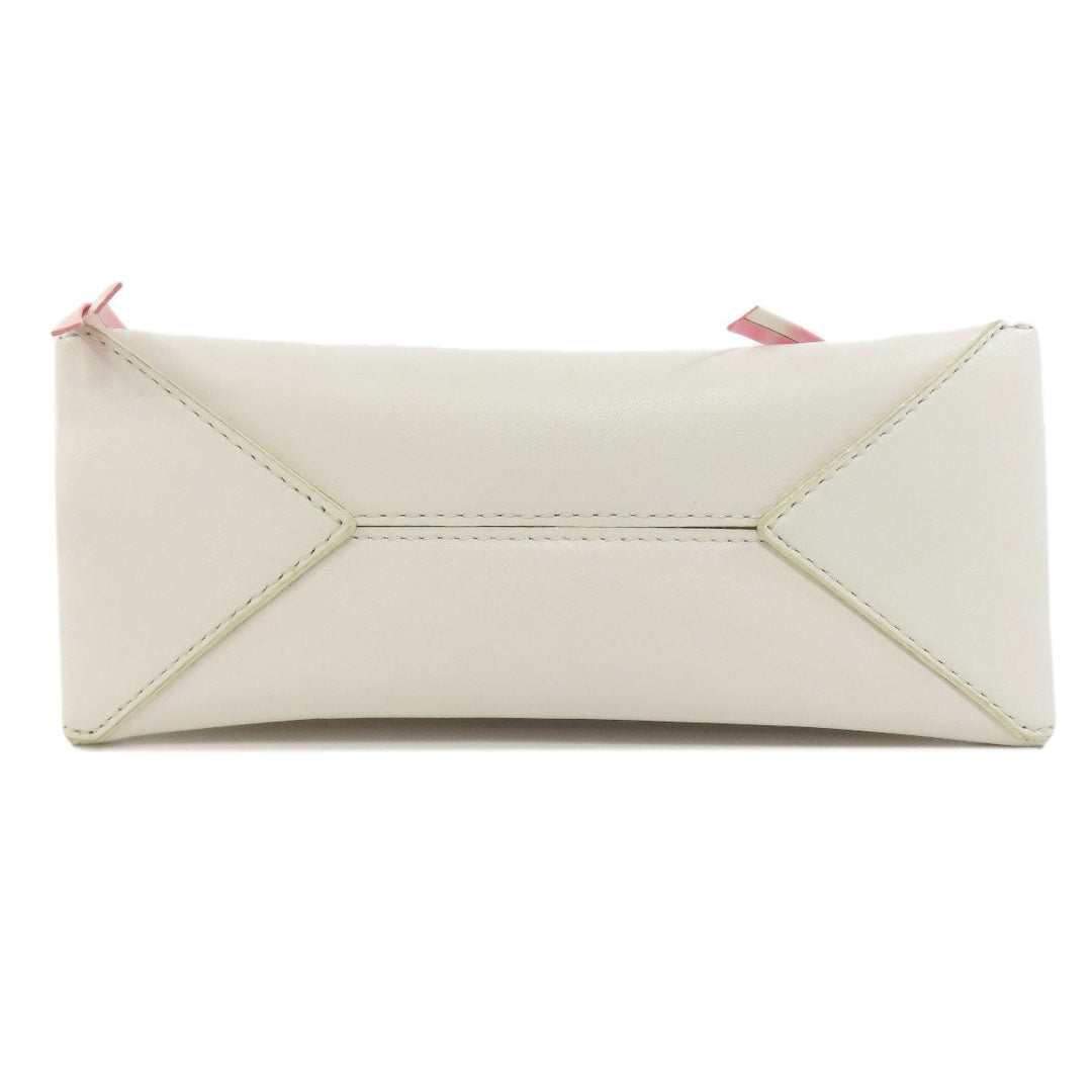 MICHAEL KORS Handbag leather white logo Women Used Authentic