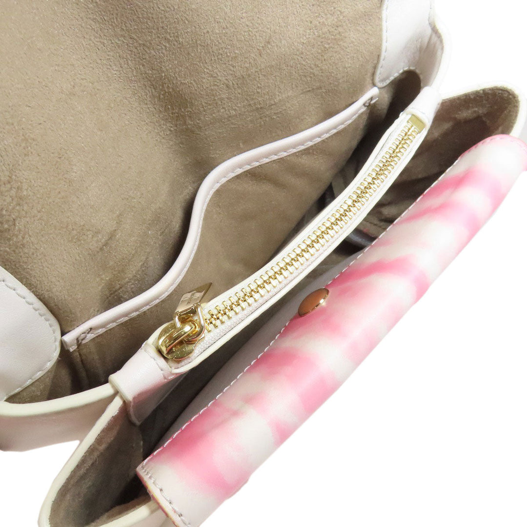 MICHAEL KORS Handbag leather white logo Women Used Authentic