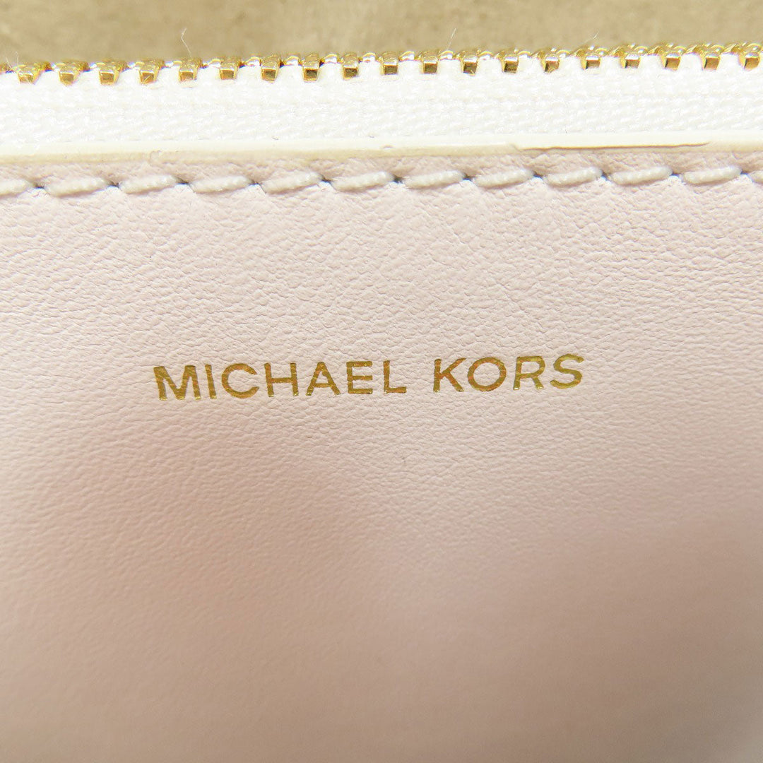 MICHAEL KORS Handbag leather white logo Women Used Authentic