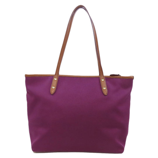 COACH Tote Bag F37237 canvas purple logo Women Used Authentic