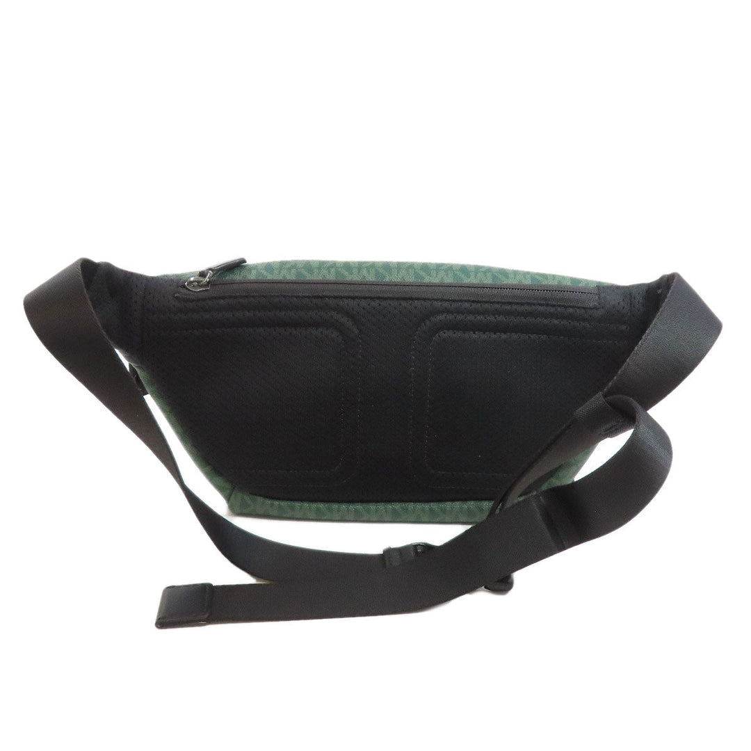 MICHAEL KORS Hip bag PVC green MK signature Women Used Authentic