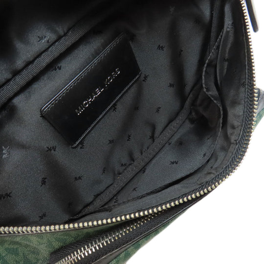 MICHAEL KORS Hip bag PVC green MK signature Women Used Authentic