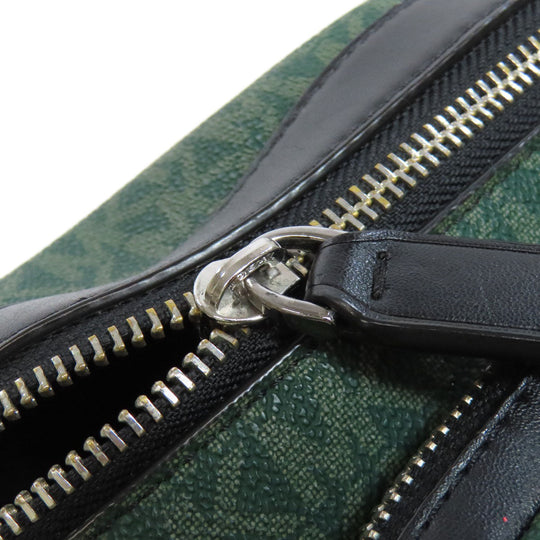 MICHAEL KORS Hip bag PVC green MK signature Women Used Authentic