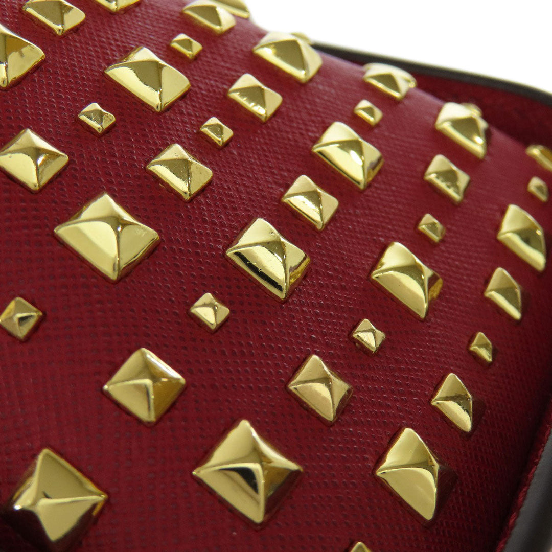 MICHAEL KORS Tote Bag leather Red logo Women Used Authentic