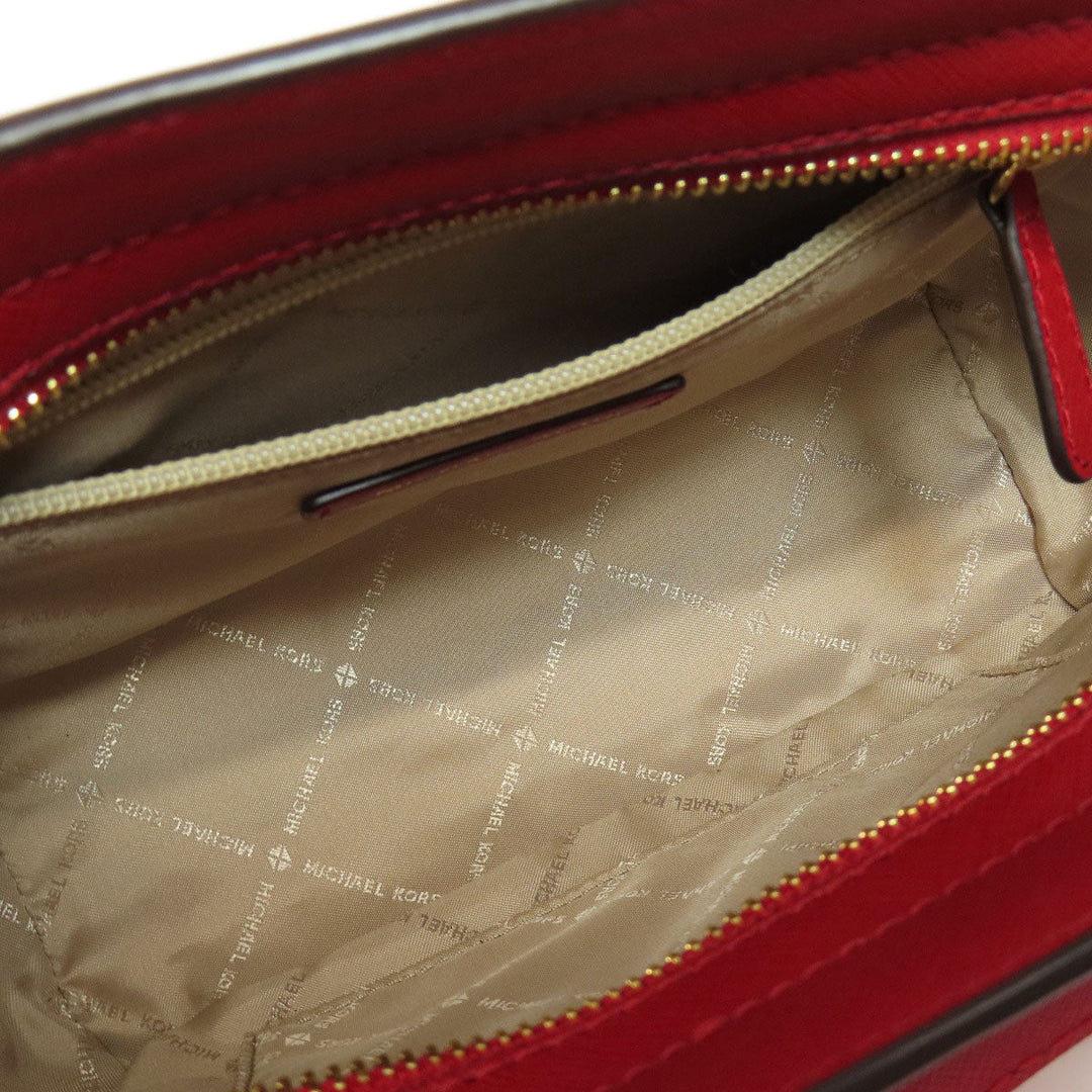 MICHAEL KORS Tote Bag leather Red logo Women Used Authentic