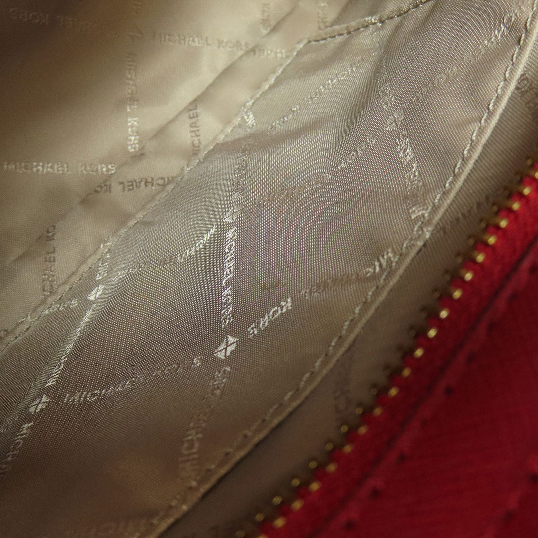 MICHAEL KORS Tote Bag leather Red logo Women Used Authentic