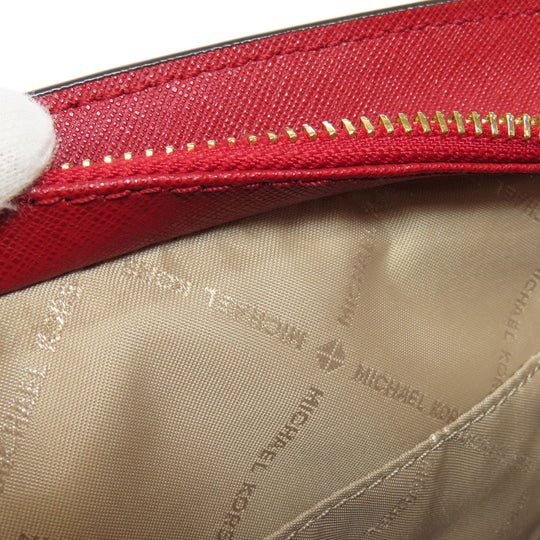 MICHAEL KORS Tote Bag leather Red logo Women Used Authentic