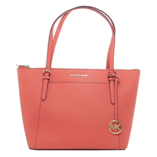 MICHAEL KORS Tote Bag leather pink logo Women Used Authentic