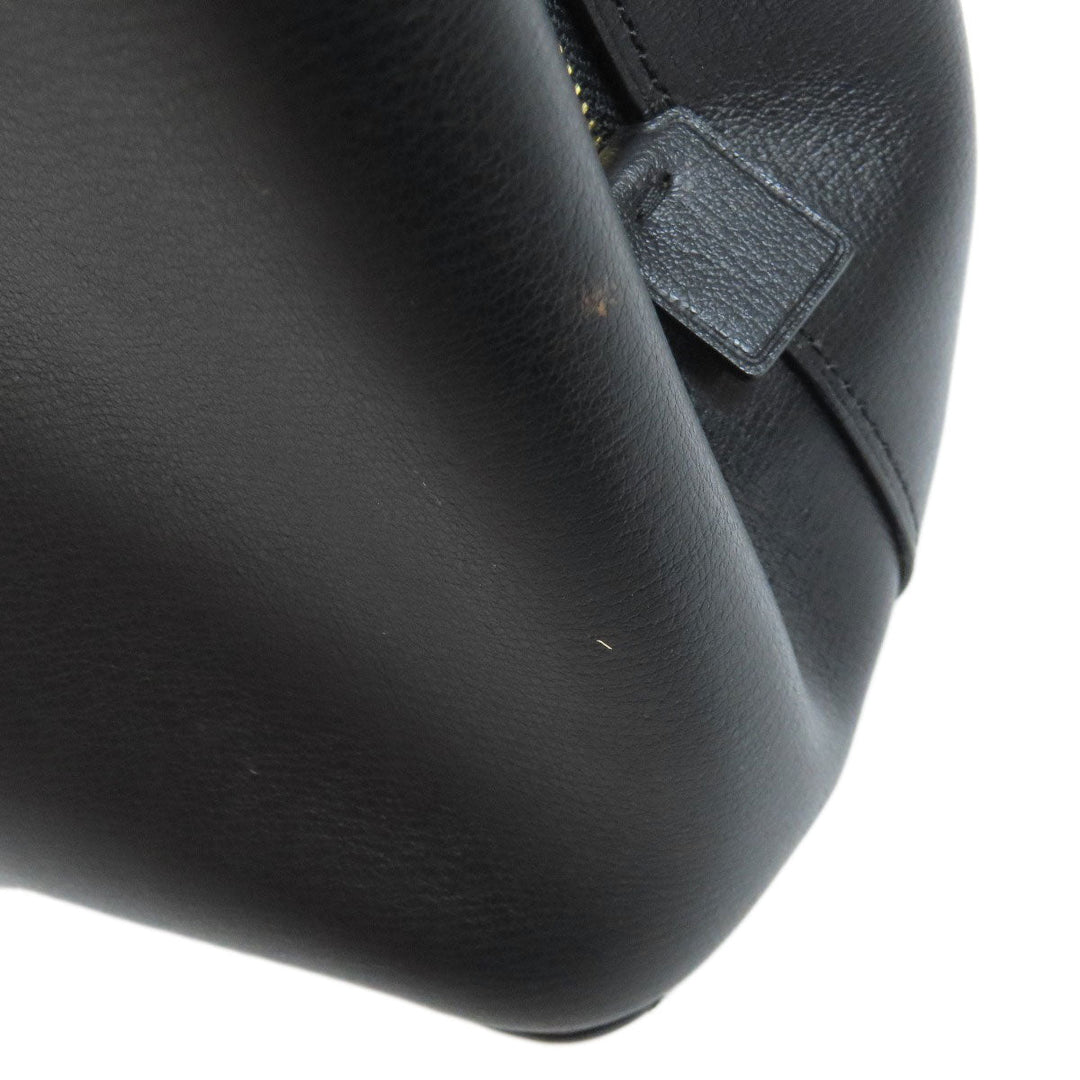 COACH Tote Bag F79988 leather black logo Women Used Authentic