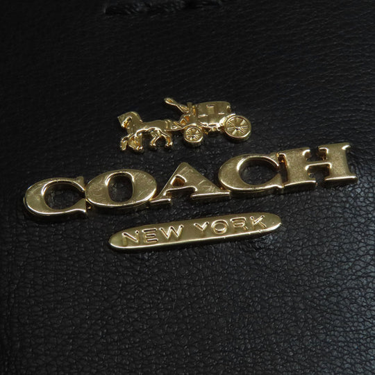 COACH Tote Bag F79988 leather black logo Women Used Authentic