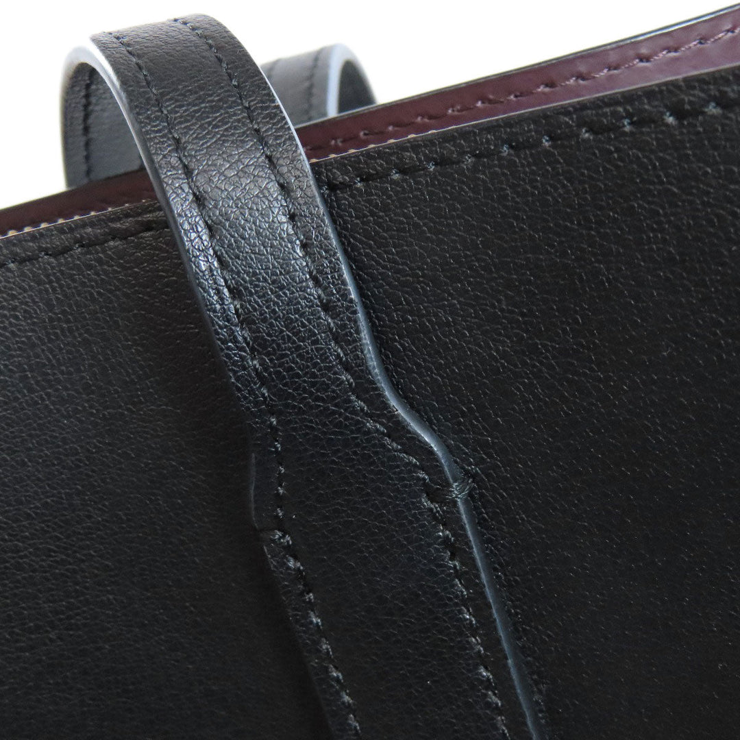 COACH Tote Bag F79988 leather black logo Women Used Authentic