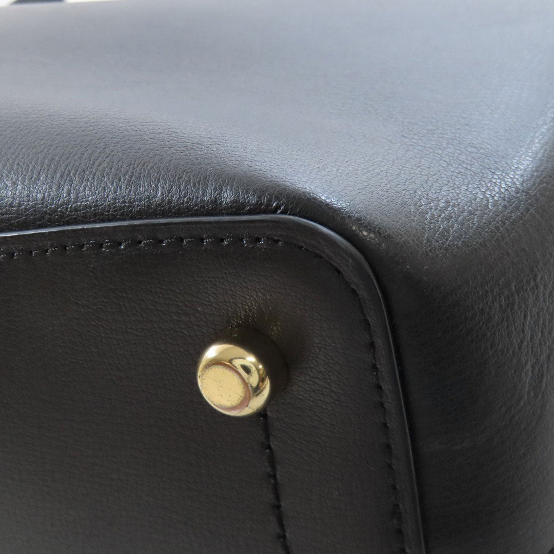 COACH Tote Bag F79988 leather black logo Women Used Authentic