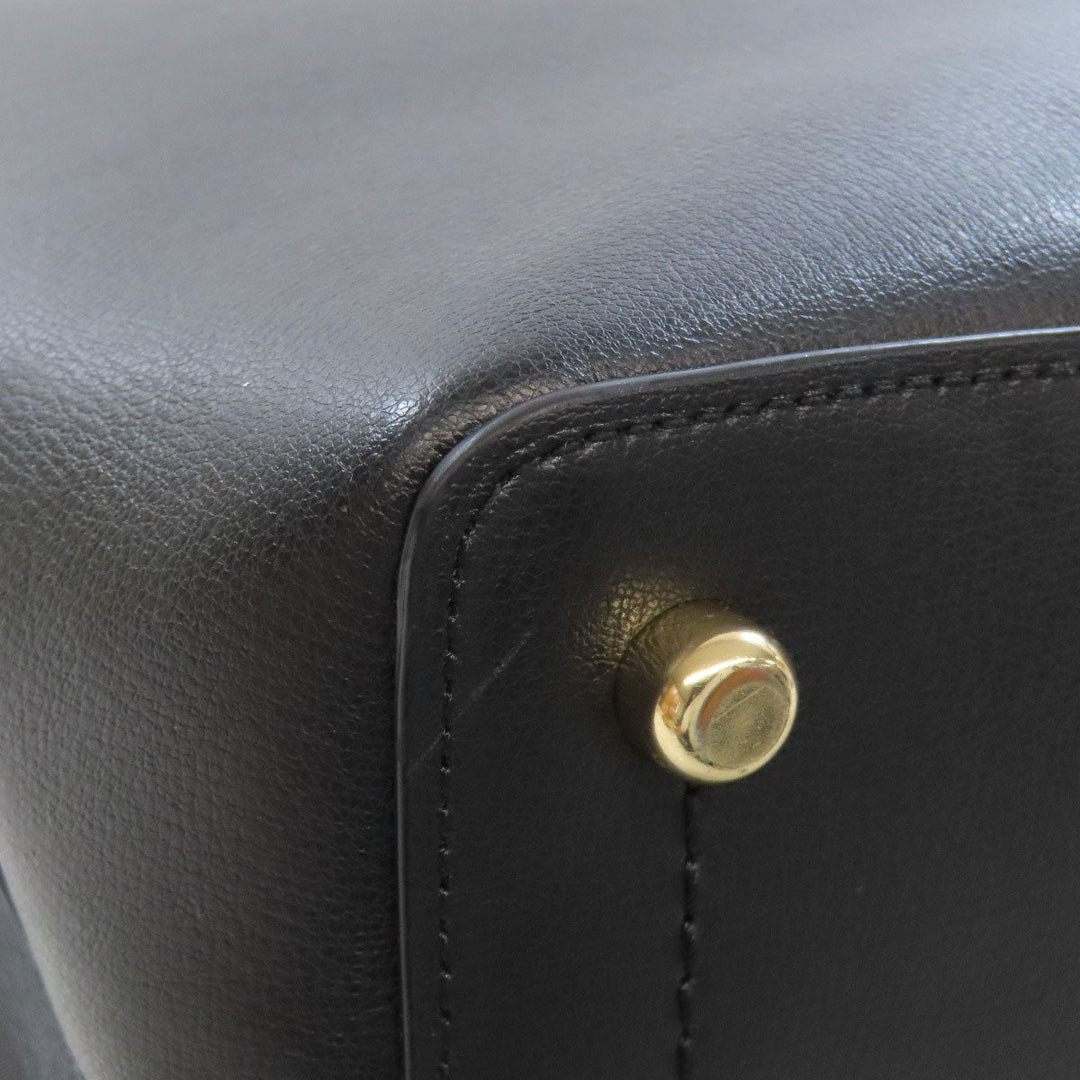 COACH Tote Bag F79988 leather black logo Women Used Authentic