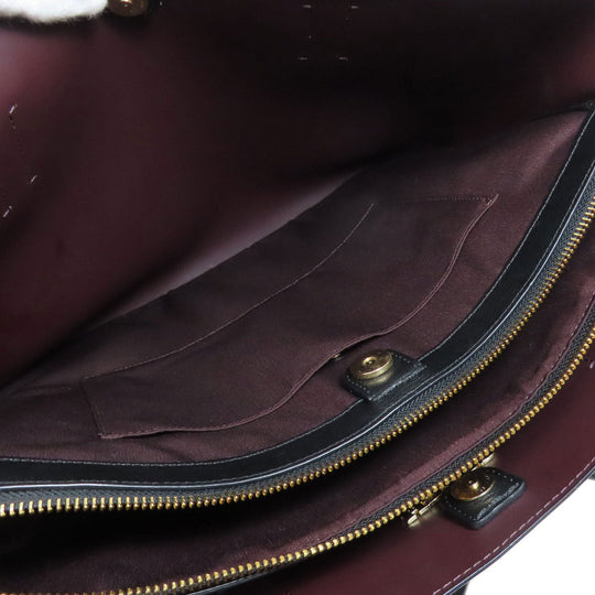 COACH Tote Bag F79988 leather black logo Women Used Authentic