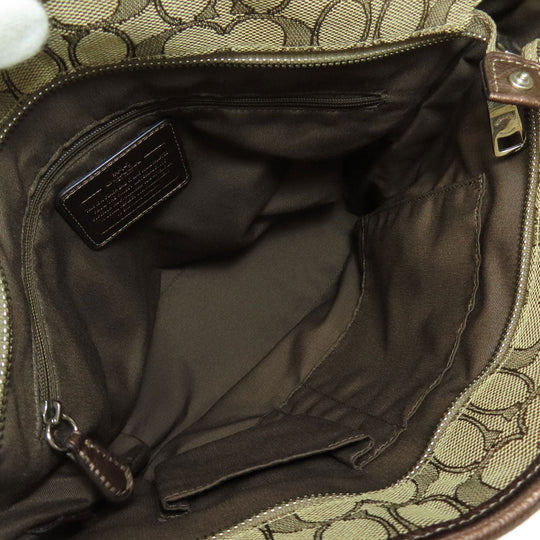 COACH Handbag F55364 canvas Brown Signature Women Used Authentic