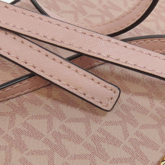 MICHAEL KORS Shoulder Bag PVC pink MK signature Women Used Authentic