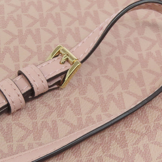 MICHAEL KORS Shoulder Bag PVC pink MK signature Women Used Authentic