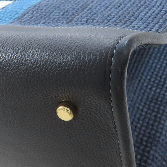 COACH Tote Bag CA593 straw Navy Dempsey 2WAY