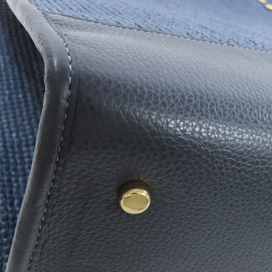 COACH Tote Bag CA593 straw Navy Dempsey 2WAY