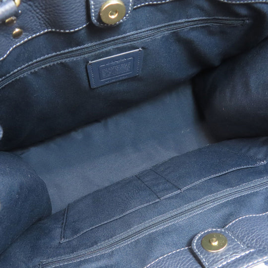 COACH Tote Bag CA593 straw Navy Dempsey 2WAY