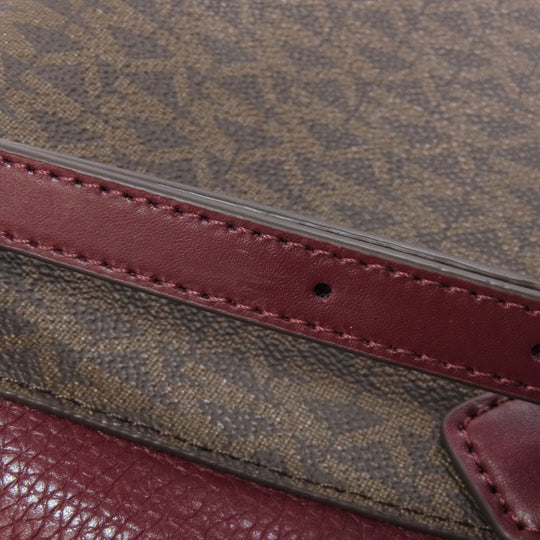 MICHAEL KORS Handbag PVC Brown MK Signature 2WAY Women Used Authentic