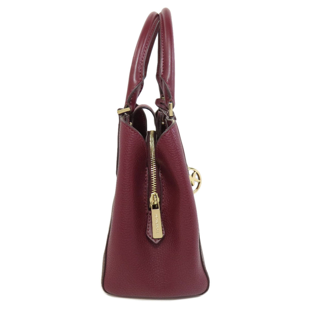 MICHAEL KORS Handbag PVC Brown MK Signature 2WAY Women Used Authentic