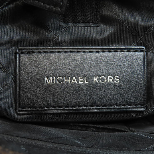 MICHAEL KORS Tote Bag PVC Brown MK signature Women Used Authentic