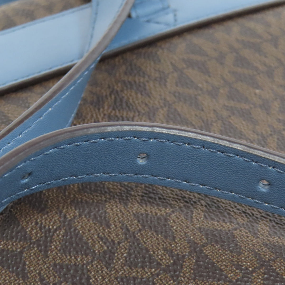 MICHAEL KORS Backpack PVC Brown MK signature Women Used Authentic