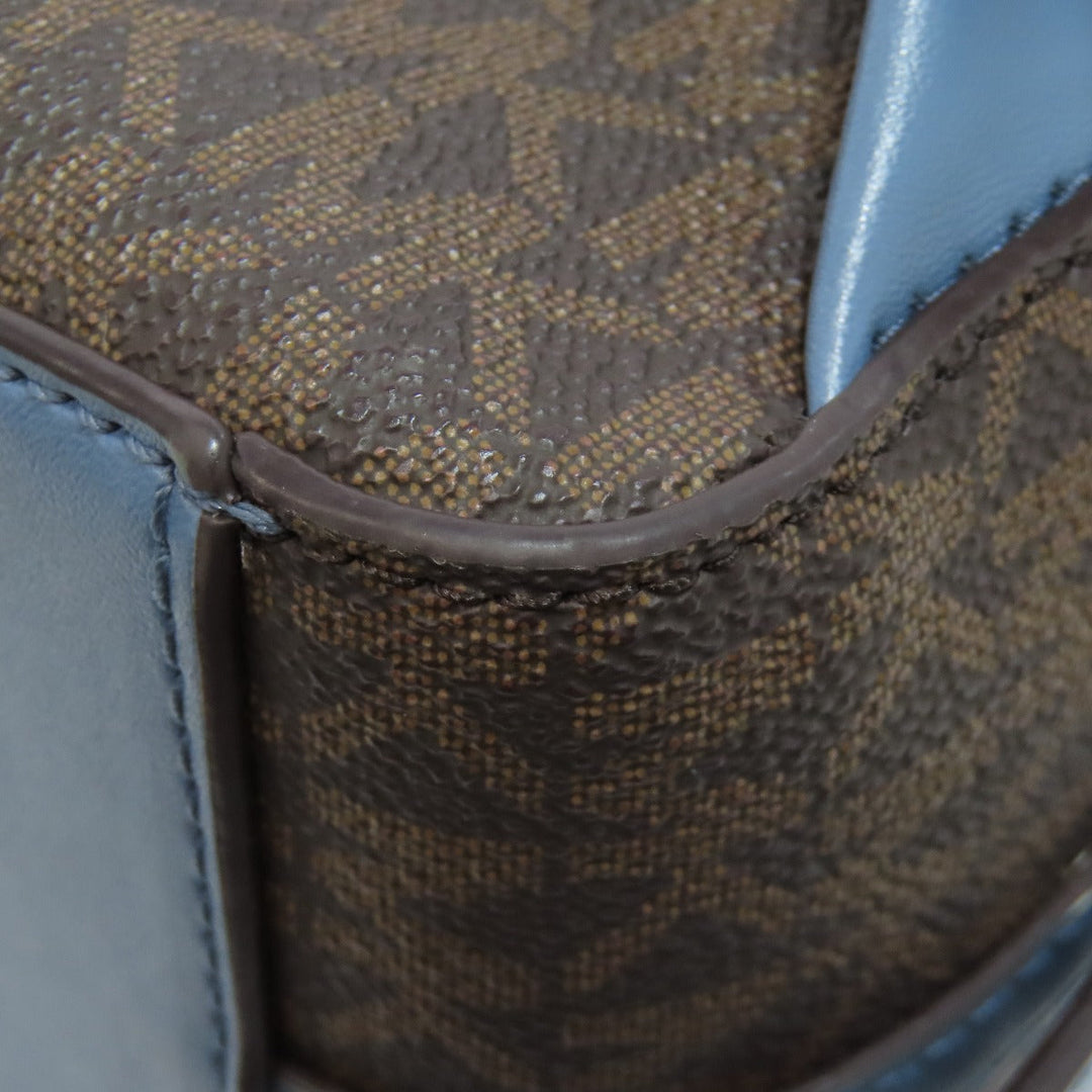 MICHAEL KORS Backpack PVC Brown MK signature Women Used Authentic