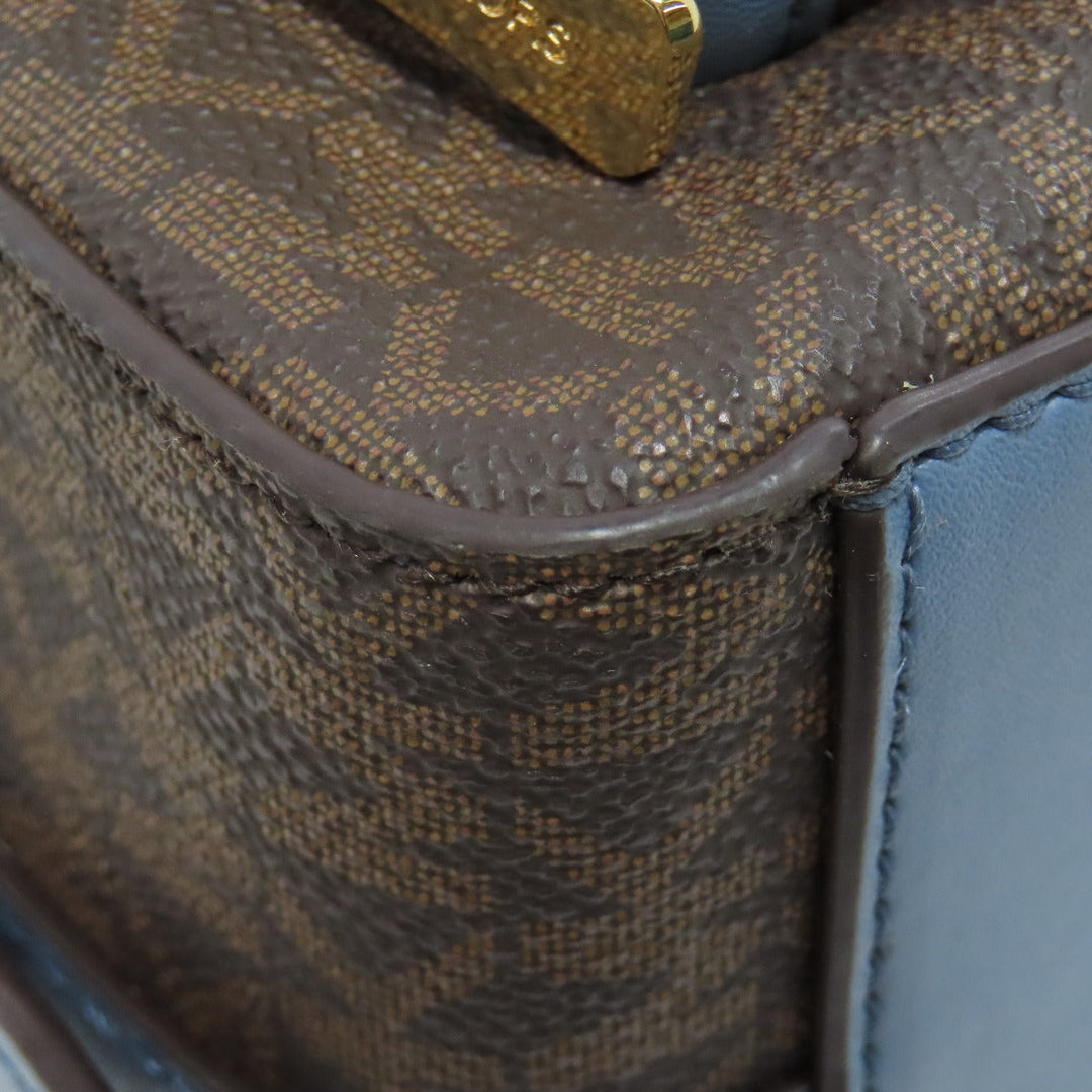 MICHAEL KORS Backpack PVC Brown MK signature Women Used Authentic