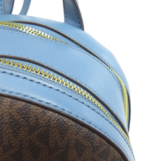 MICHAEL KORS Backpack PVC Brown MK signature Women Used Authentic