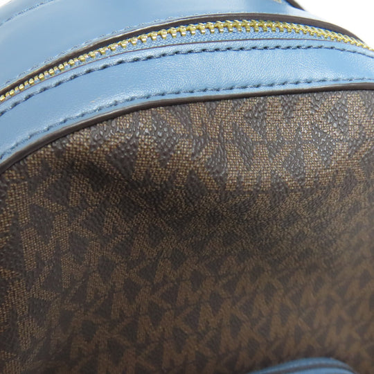 MICHAEL KORS Backpack PVC Brown MK signature Women Used Authentic