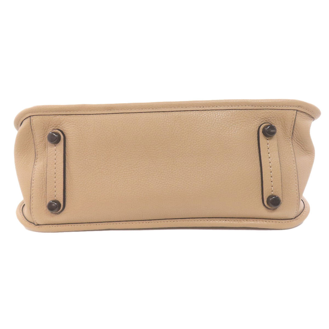 COACH Handbag C3768 leather beige Tyler Carryall 2WAY Women Used Authentic