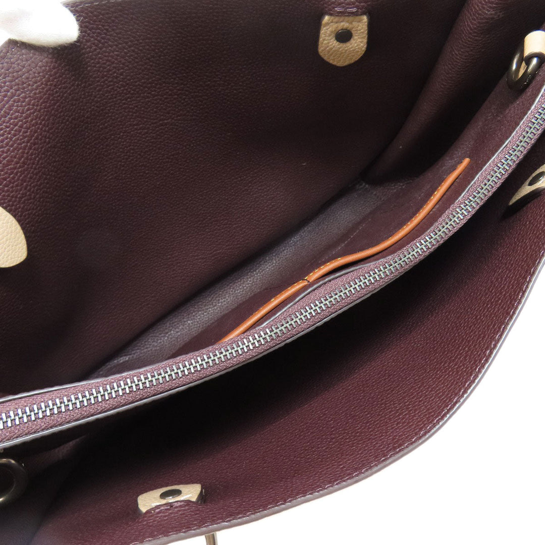 COACH Handbag C3768 leather beige Tyler Carryall 2WAY Women Used Authentic