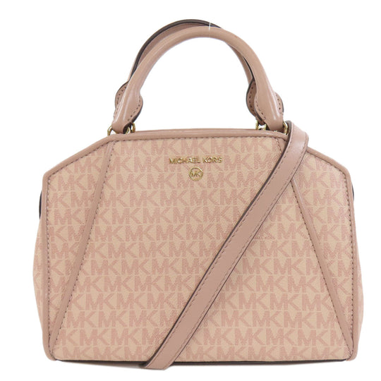 MICHAEL KORS Handbag PVC pink MK Signature 2WAY Women Used Authentic