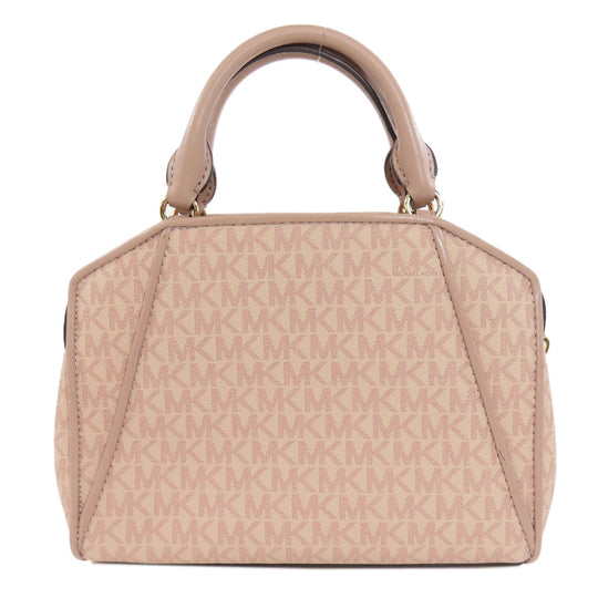 MICHAEL KORS Handbag PVC pink MK Signature 2WAY Women Used Authentic