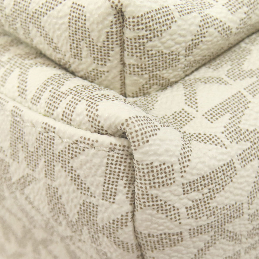 MICHAEL KORS Backpack PVC white MK signature Women Used Authentic