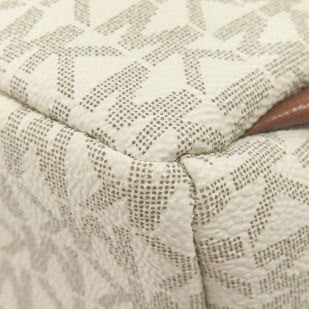 MICHAEL KORS Backpack PVC white MK signature Women Used Authentic