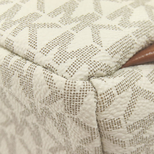 MICHAEL KORS Backpack PVC white MK signature Women Used Authentic