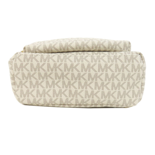 MICHAEL KORS Backpack PVC white MK signature Women Used Authentic