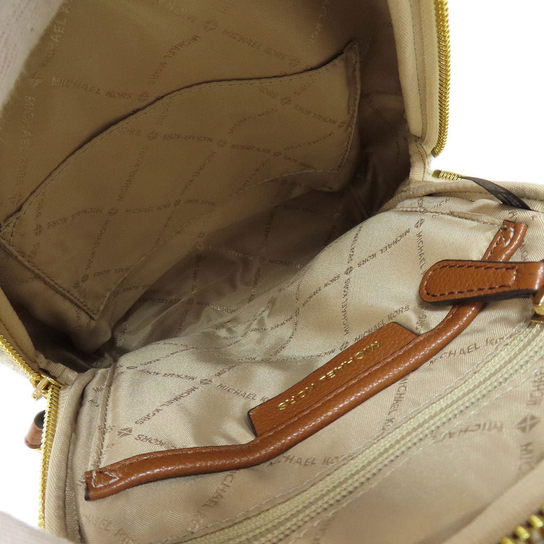 MICHAEL KORS Backpack PVC white MK signature Women Used Authentic