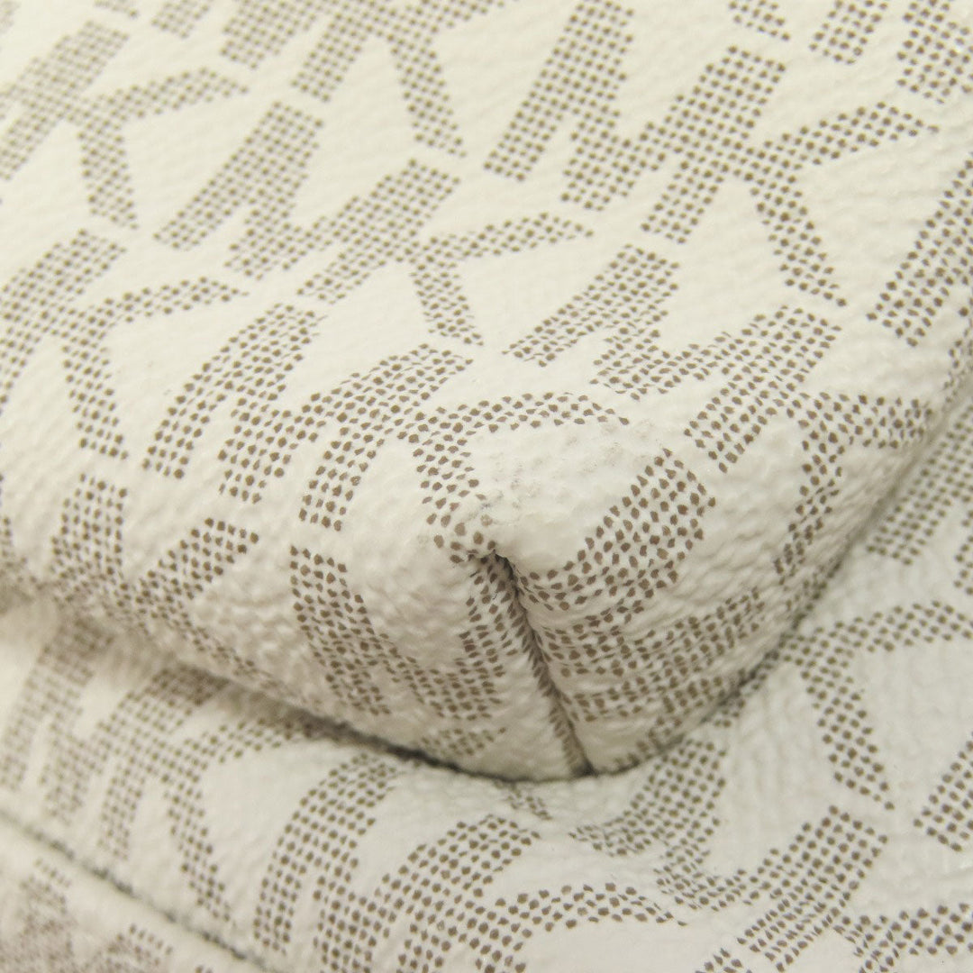 MICHAEL KORS Backpack PVC white MK signature Women Used Authentic