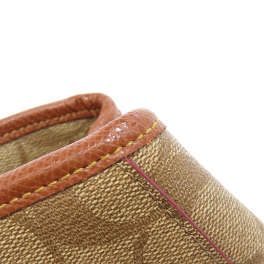 COACH Handbag F34605 PVC Brown Signature 2WAY Women Used Authentic