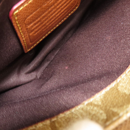 COACH Handbag F34605 PVC Brown Signature 2WAY Women Used Authentic