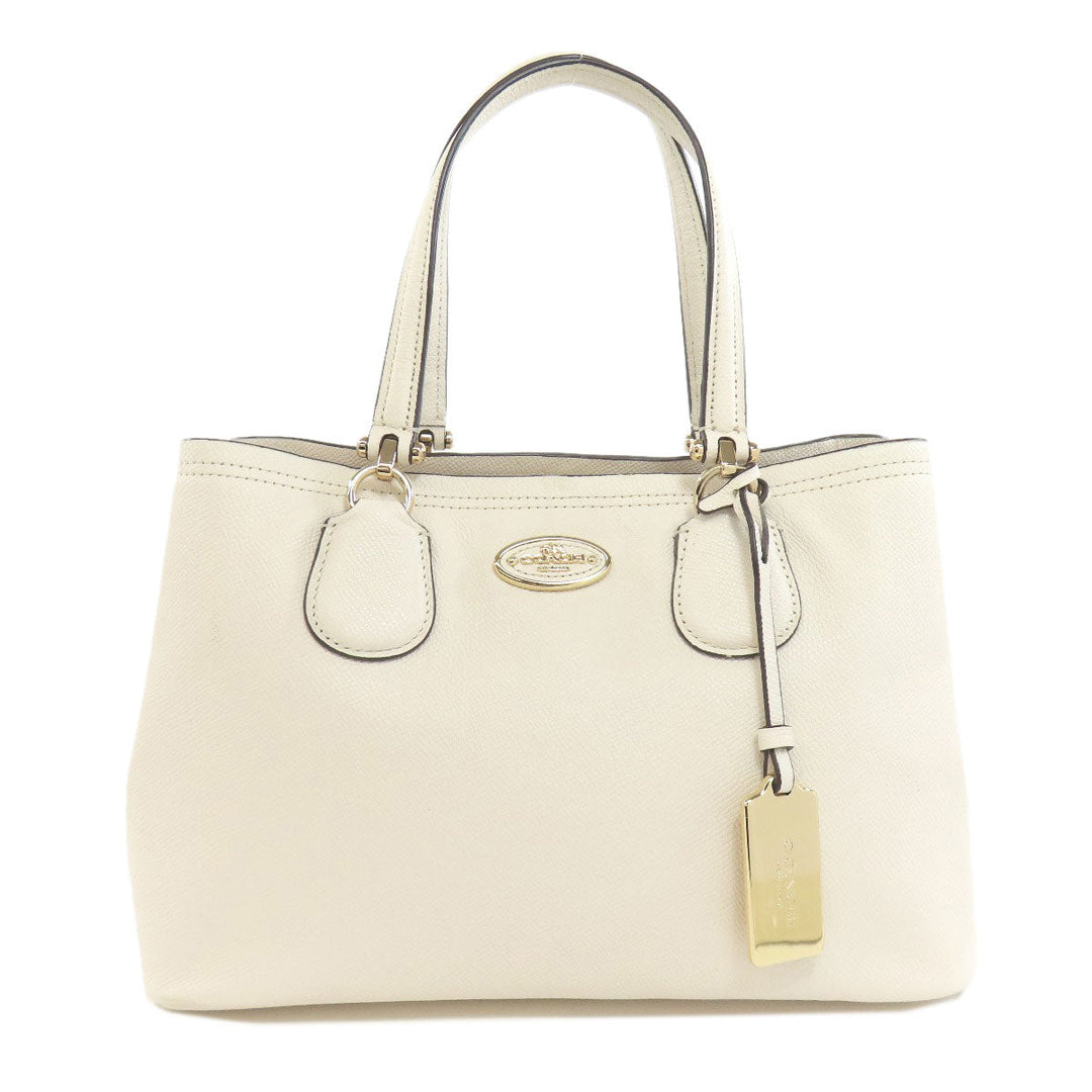 COACH Handbag F34563 leather white logo Women Used Authentic
