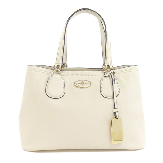 COACH Handbag F34563 leather white logo Women Used Authentic