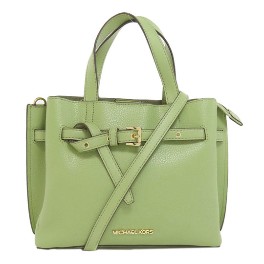 MICHAEL KORS Handbag leather green Emilia 2WAY Women Used Authentic