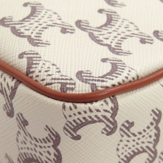 CELINE Shoulder Bag PVC white Triomphe Women Used Authentic