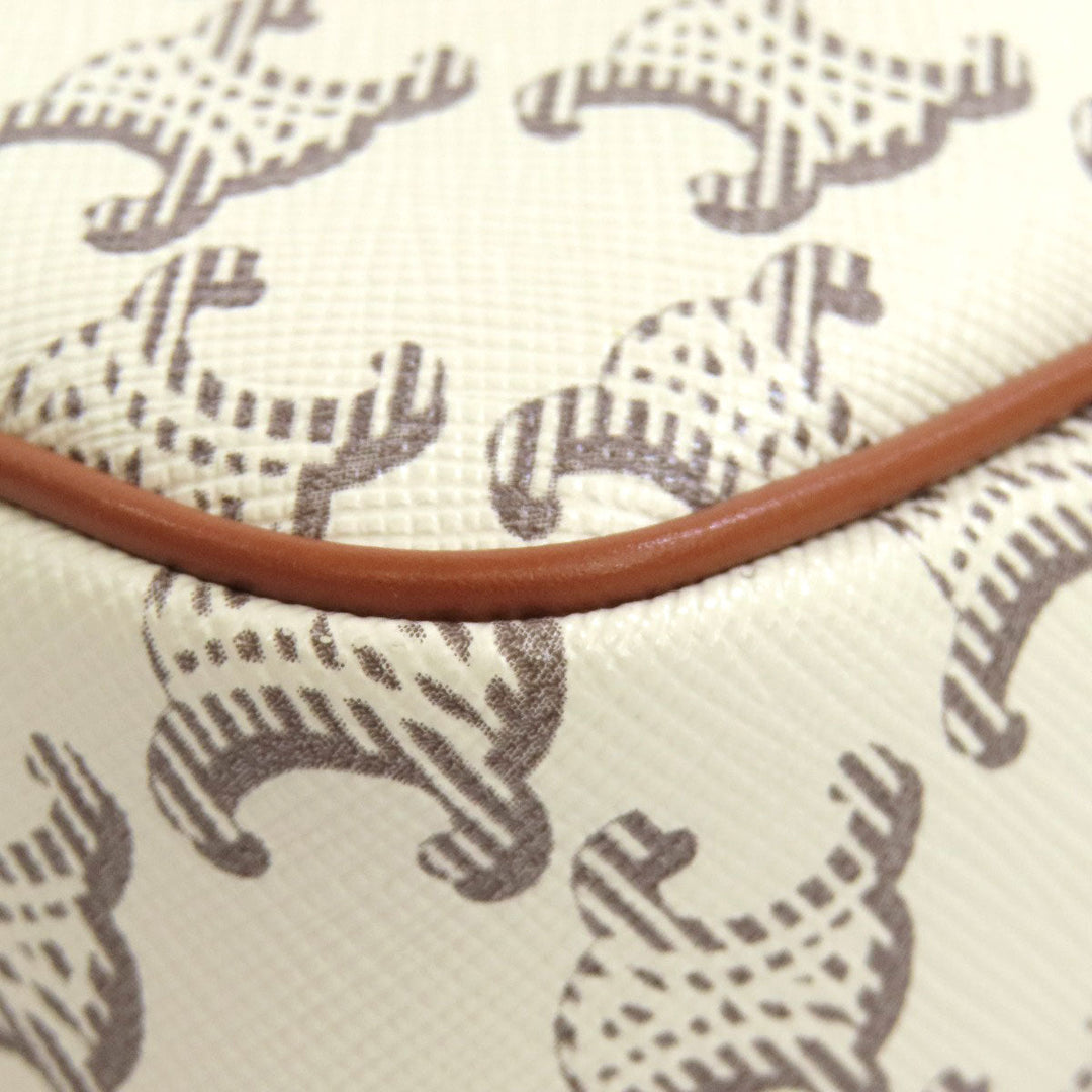 CELINE Shoulder Bag PVC white Triomphe Women Used Authentic