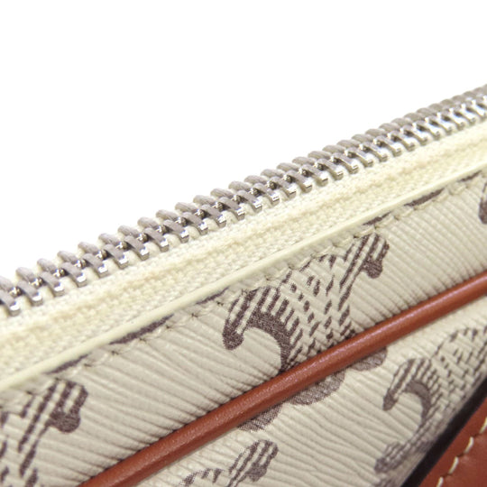 CELINE Shoulder Bag PVC white Triomphe Women Used Authentic